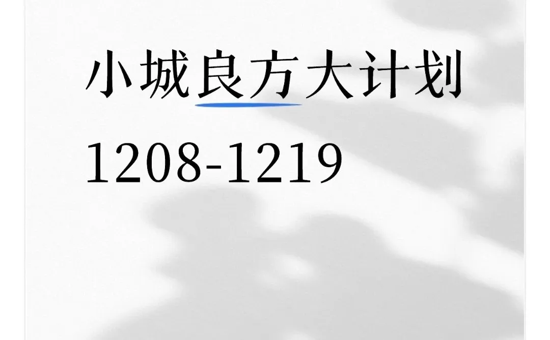 小城良方最新大计划