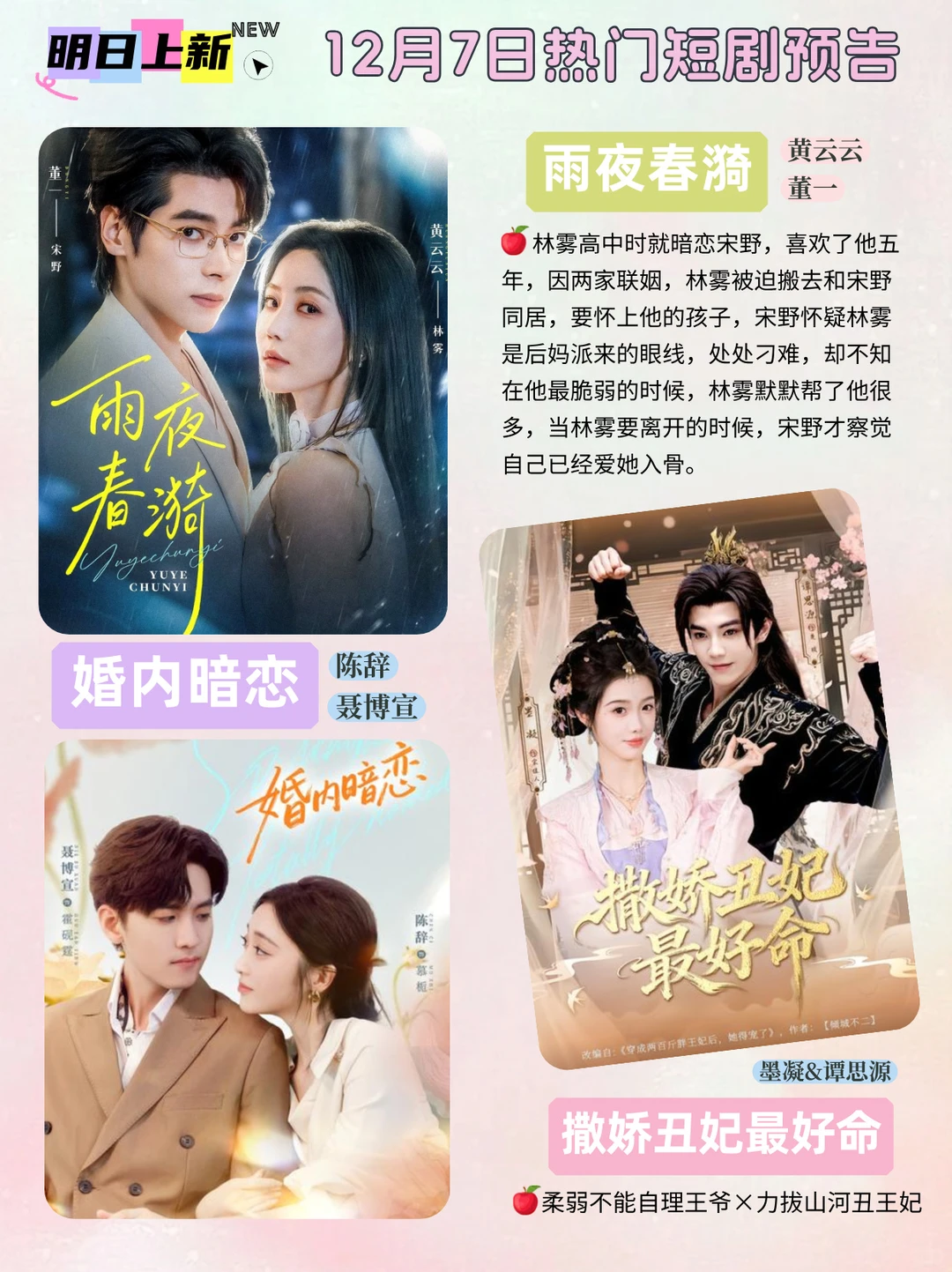 短剧预告 | 12月7日热门短剧上新推荐！