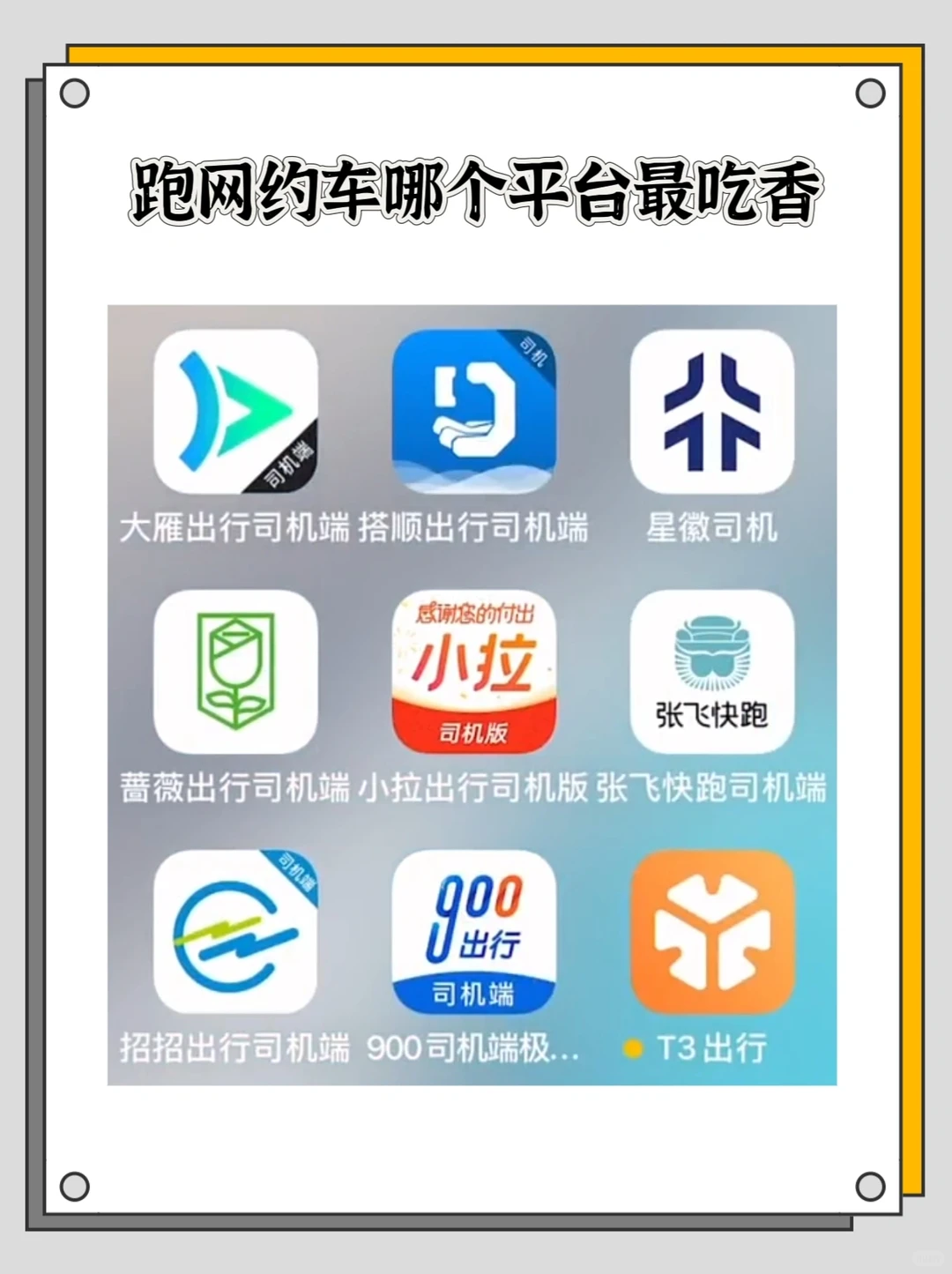 新手入行跑哪个网约车平台最好？