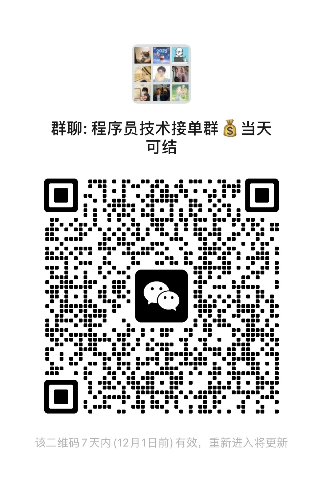 💡程序员接单群开放啦!