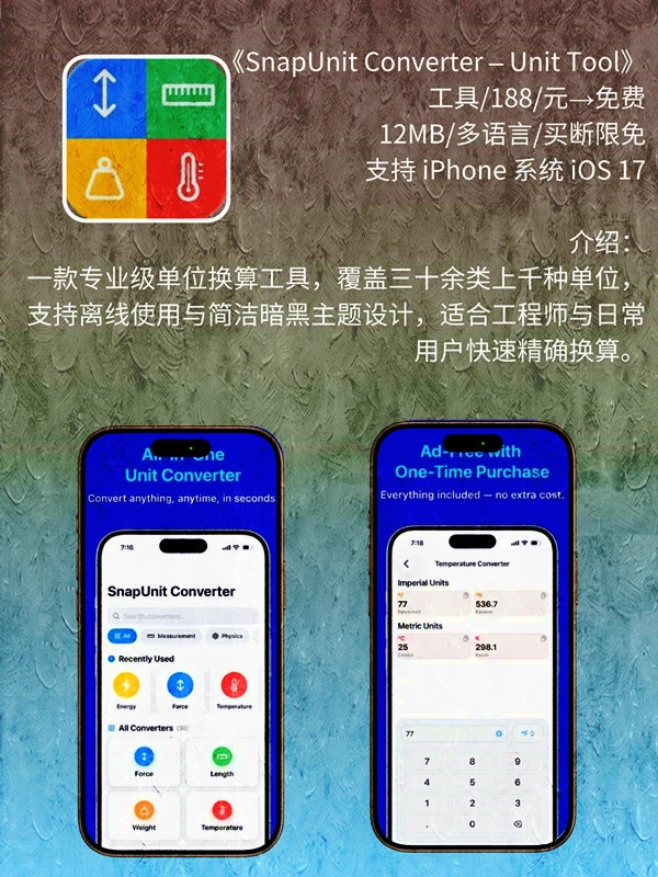 12月 08日 iOS 限免 APP,¥1046→免费