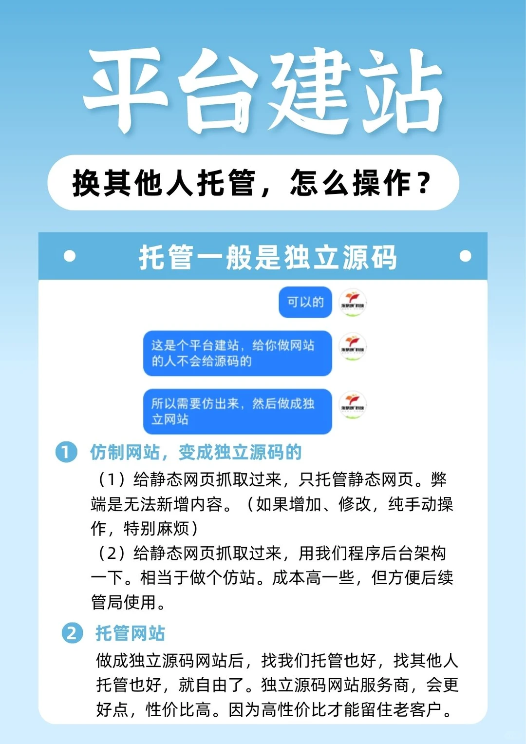 平台建站无独立的网站源码,换托管怎么操作