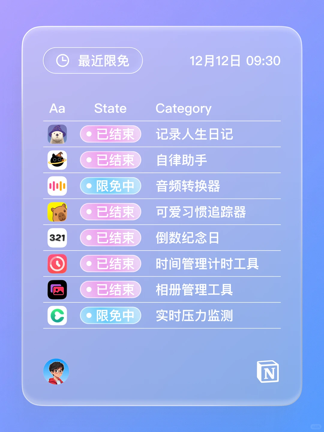iOS 限免 - 人生时间可视化