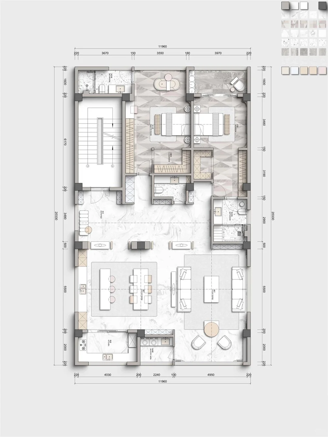 填色后一键生成,彩平图模板风格【39】