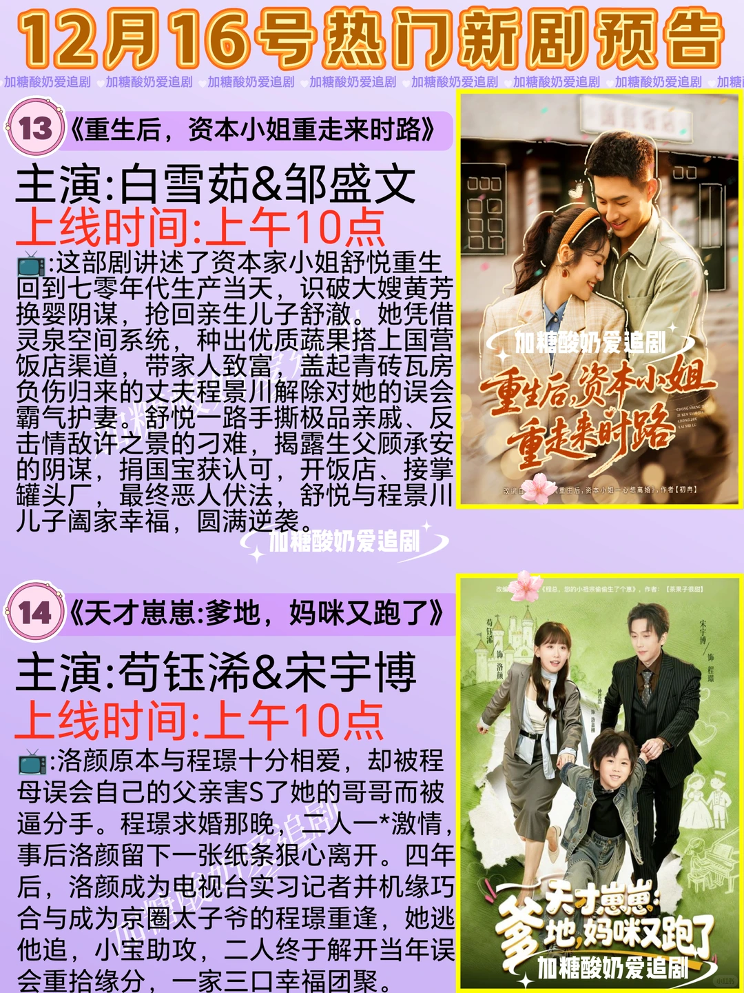 天花板短剧💥12月16日热门短剧预告