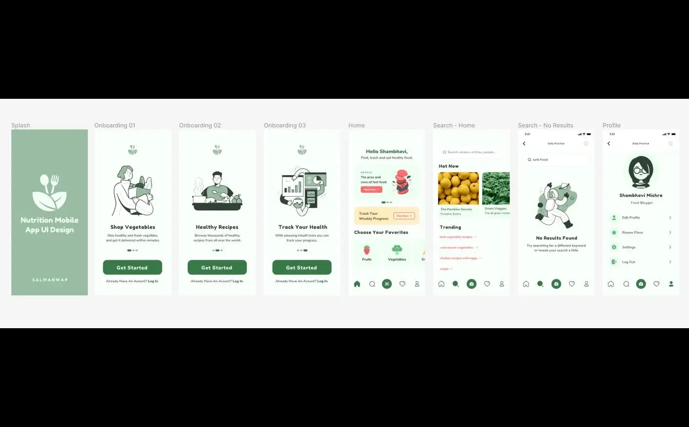 健康饮食app界面设计 | ui设计