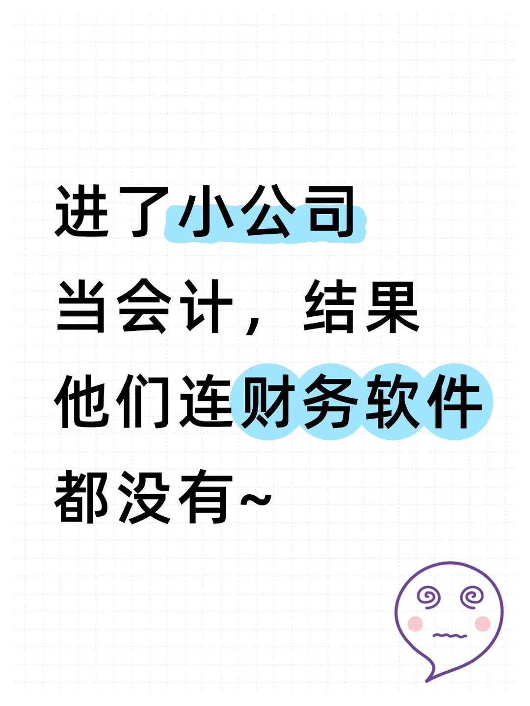 进了个小公司当会.计，结果连财.务软件都没
