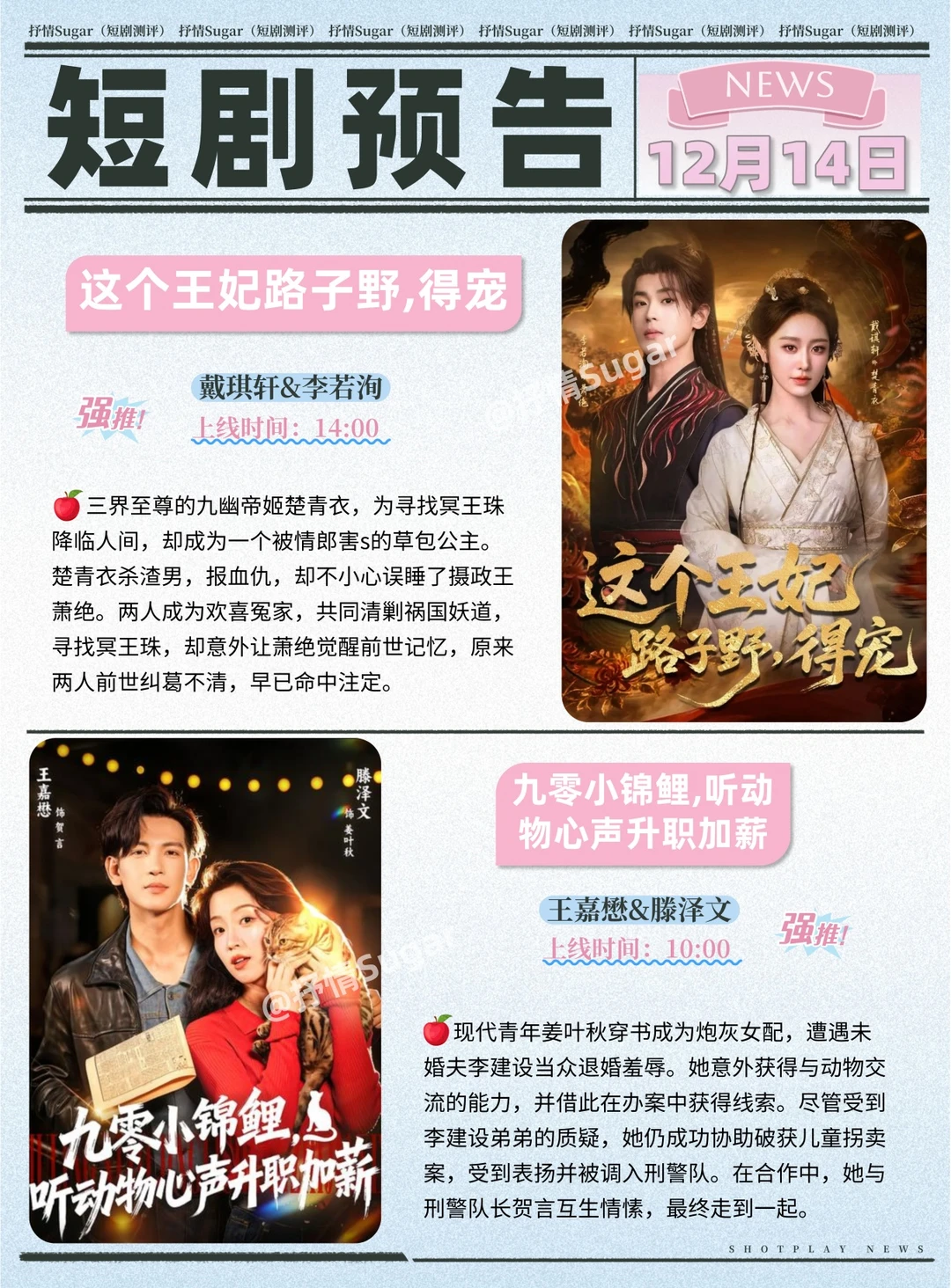 短剧预告 | 12月14日热门短剧上新推荐