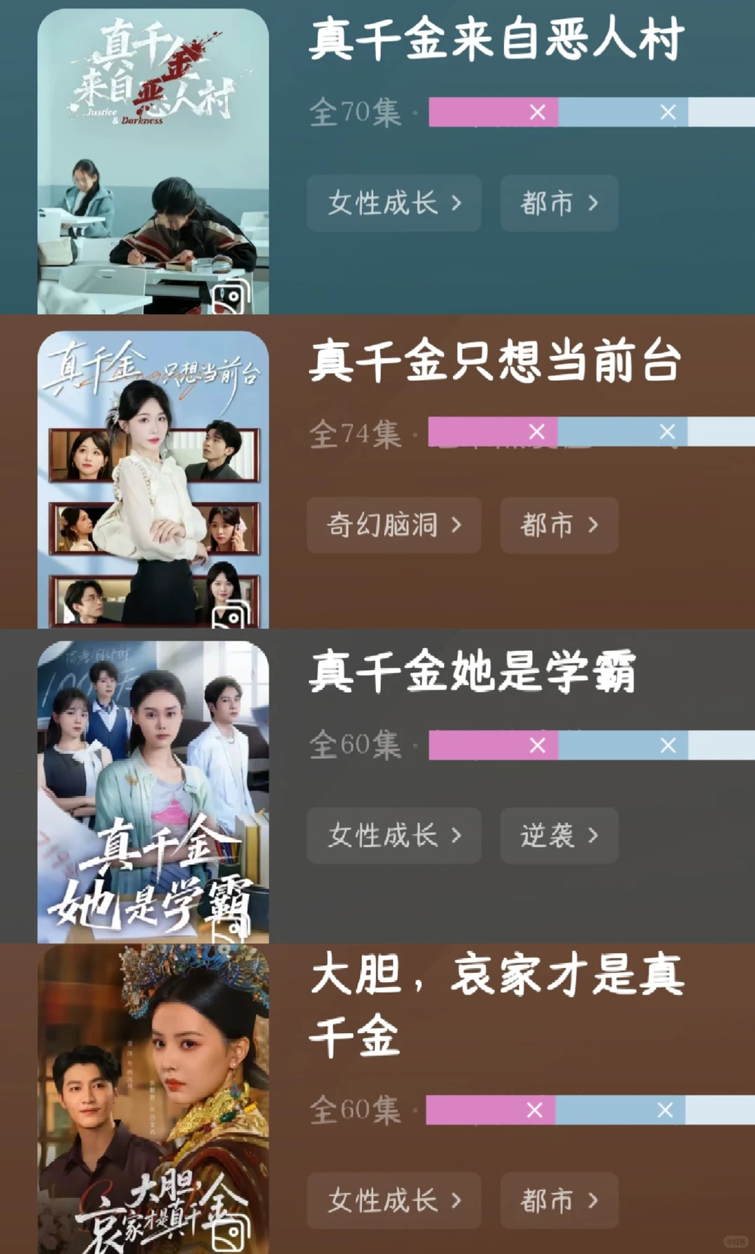 60部真假千金短剧测评