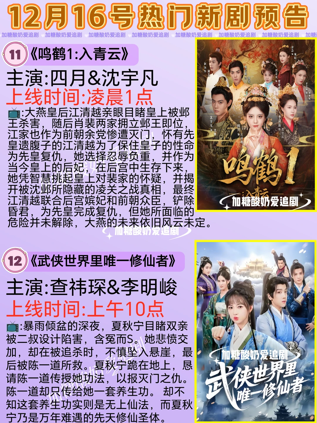 天花板短剧💥12月16日热门短剧预告