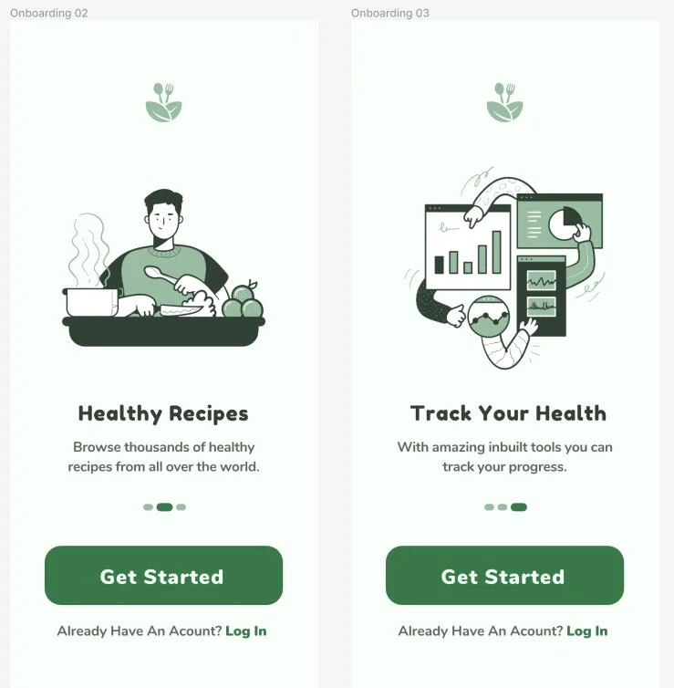 健康饮食app界面设计 | ui设计