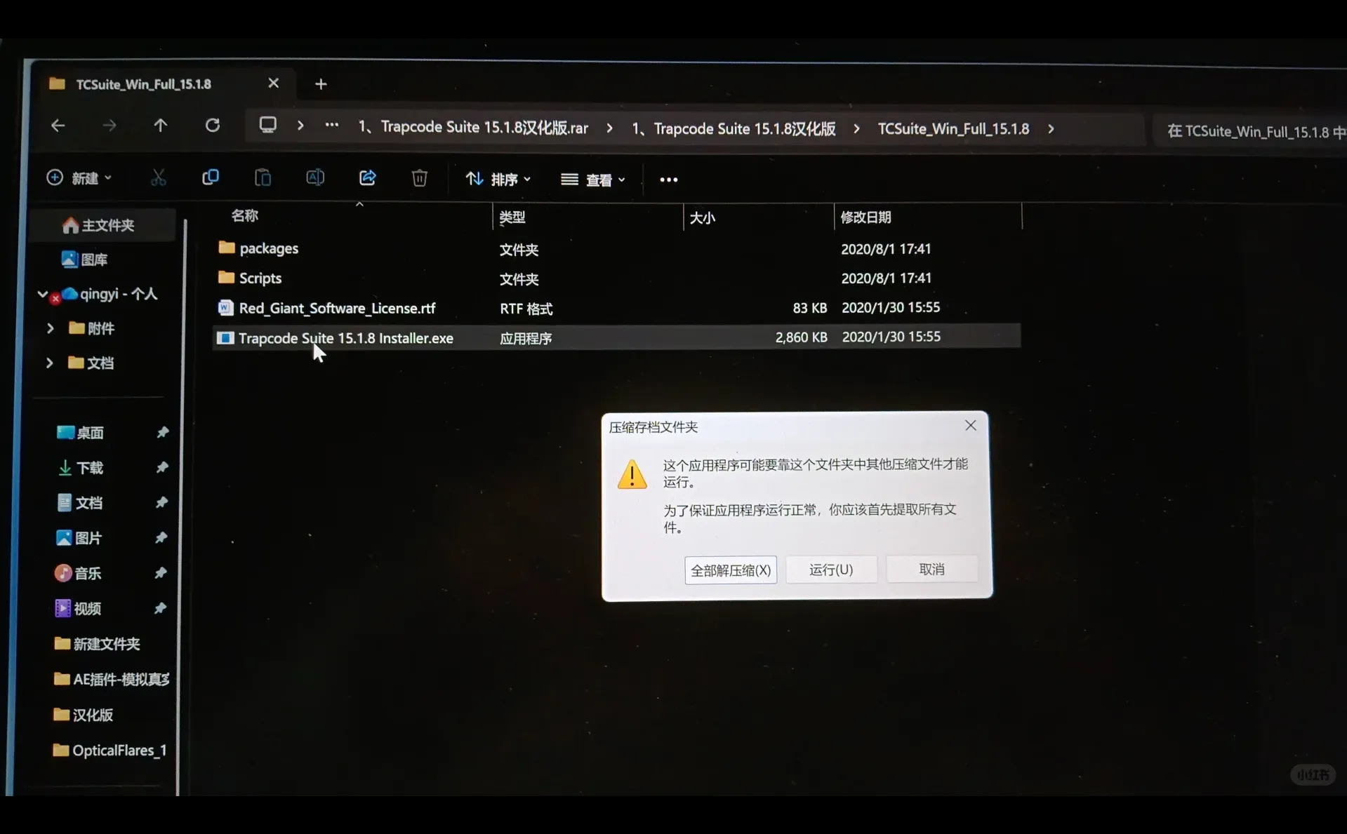 求助，为什么安装不了粒子插件