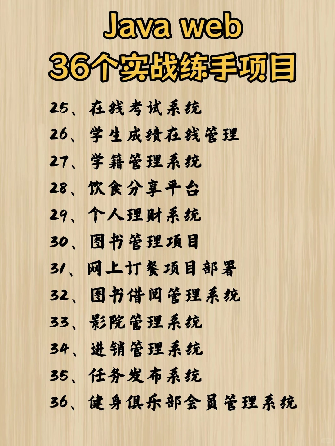 36个Java实战项目（附源码）