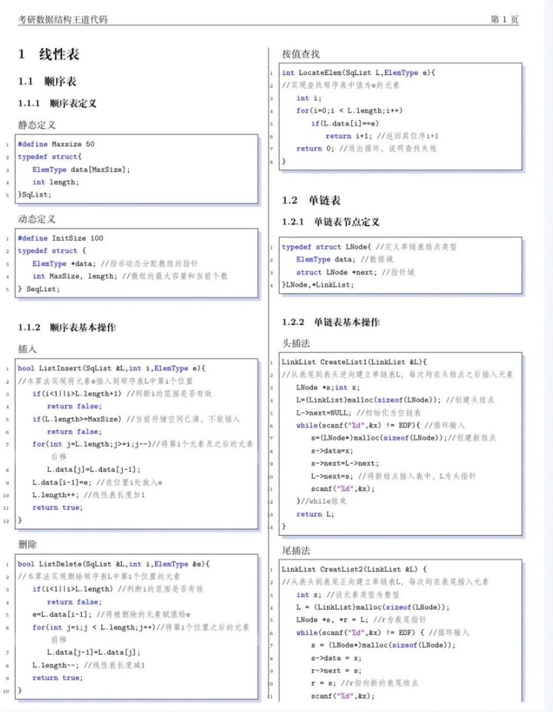 数据结构代码题背完考试就像抄答案！！
