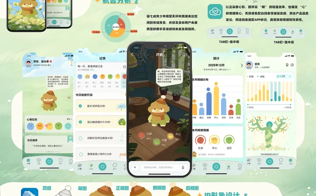 ui设计｜治愈类疗愈情绪APP交互界面设计