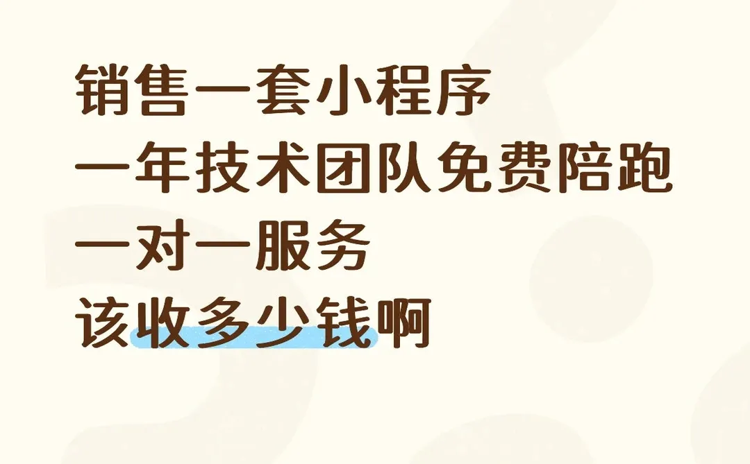 一套小程序，一年免费陪跑