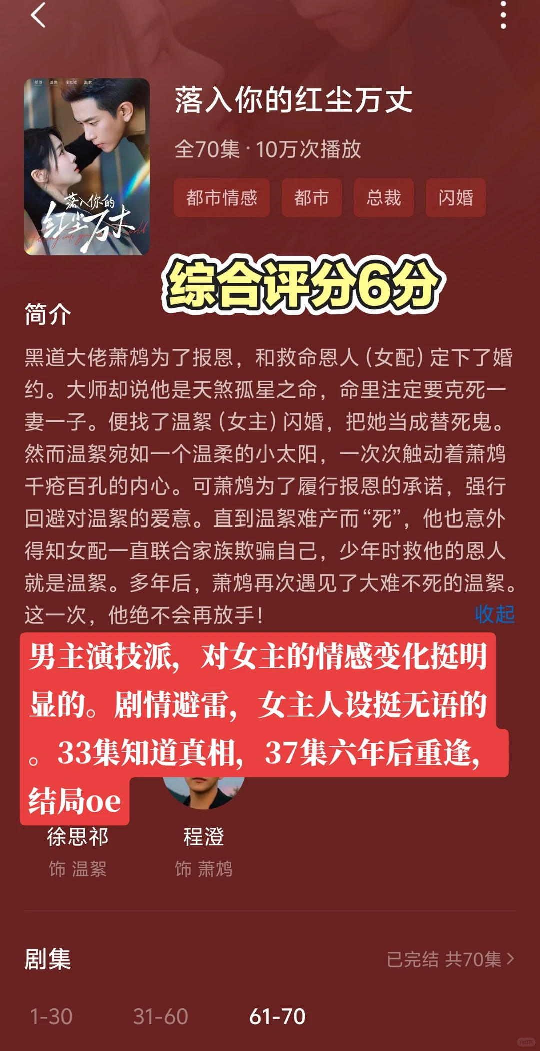 12.14近期看的10部短剧测评碎碎念记录