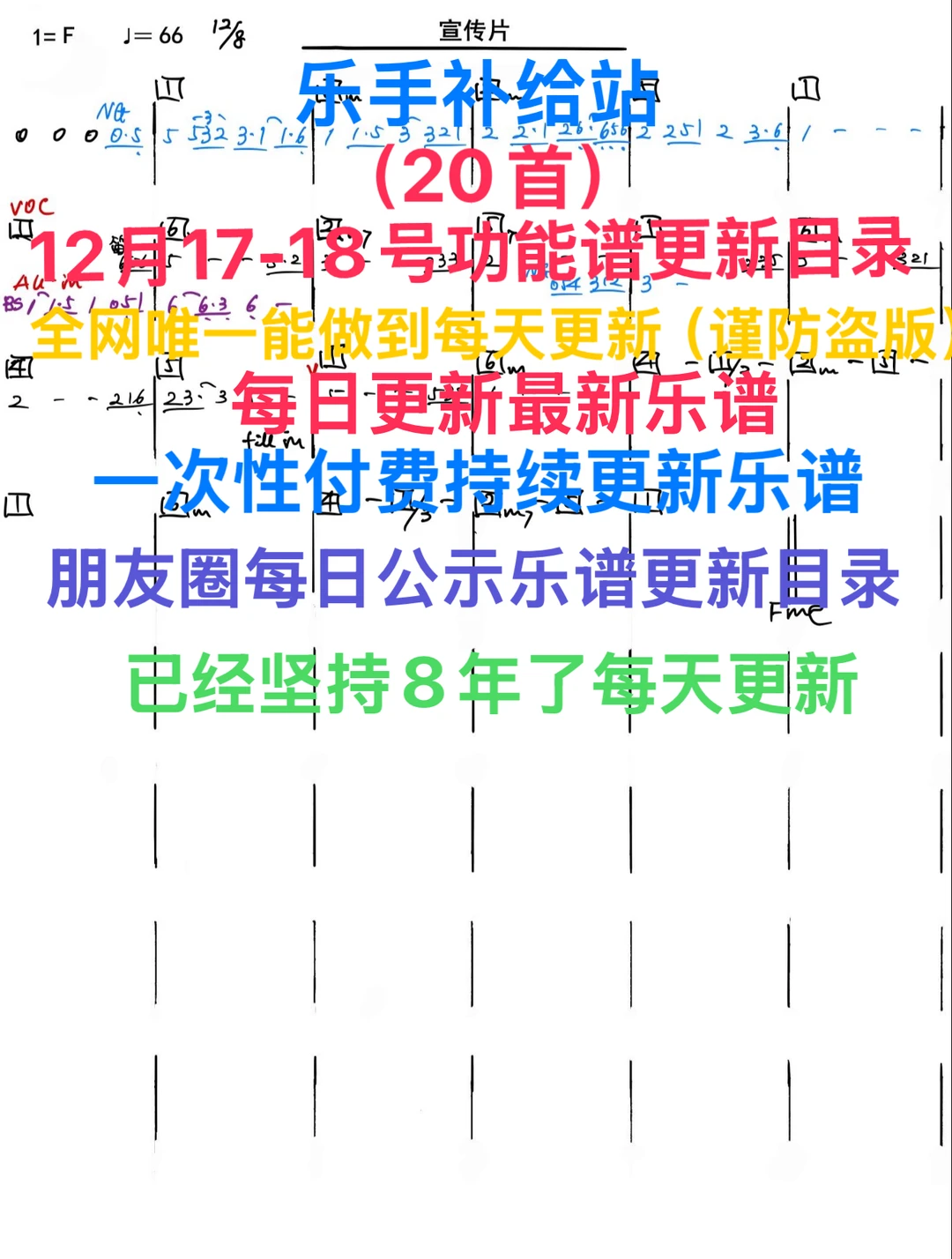 酒吧看谱软件12月17-18号功能譜更新目录总