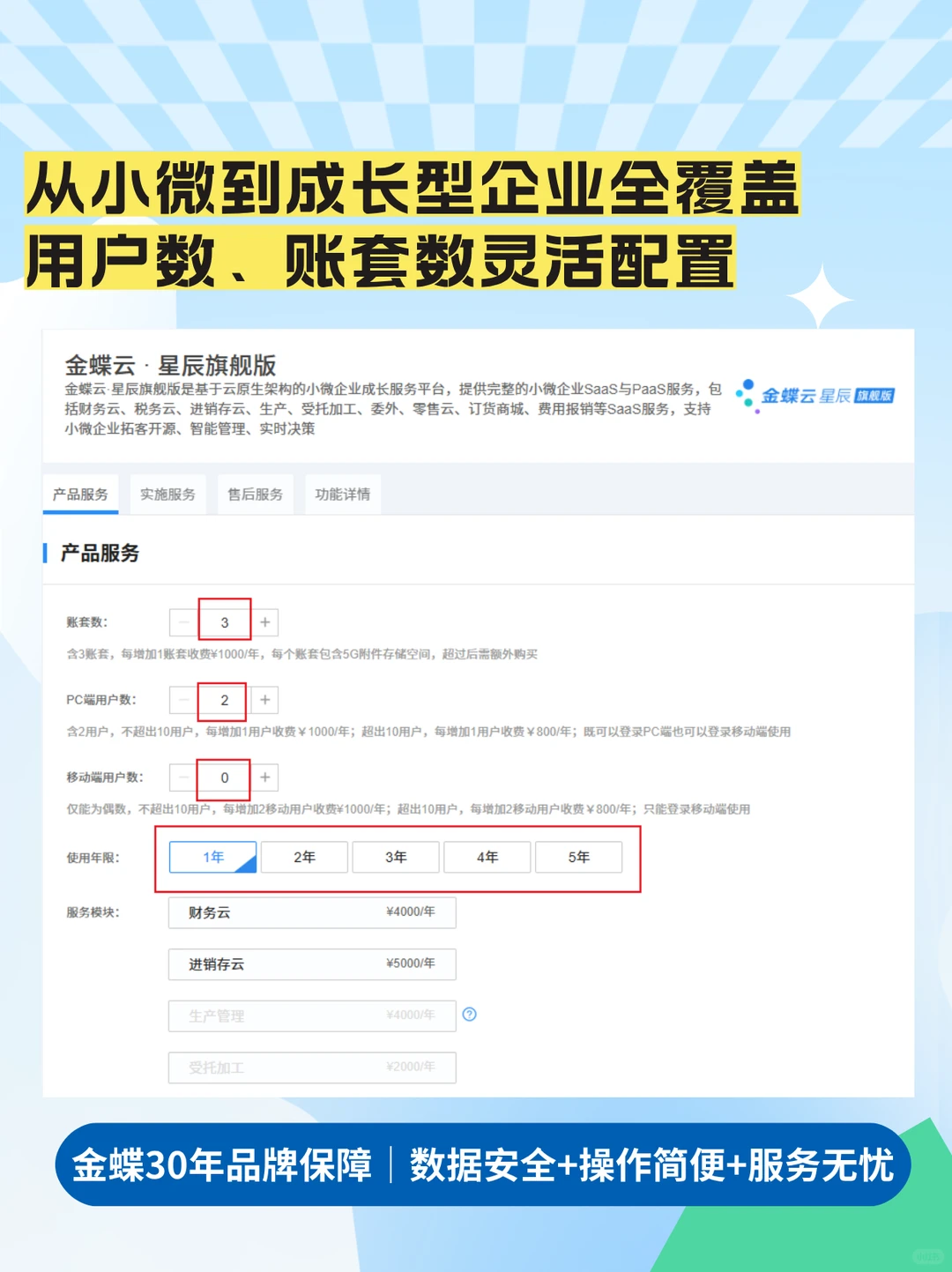 金蝶云星辰财务+进销存一体化！生意轻松干