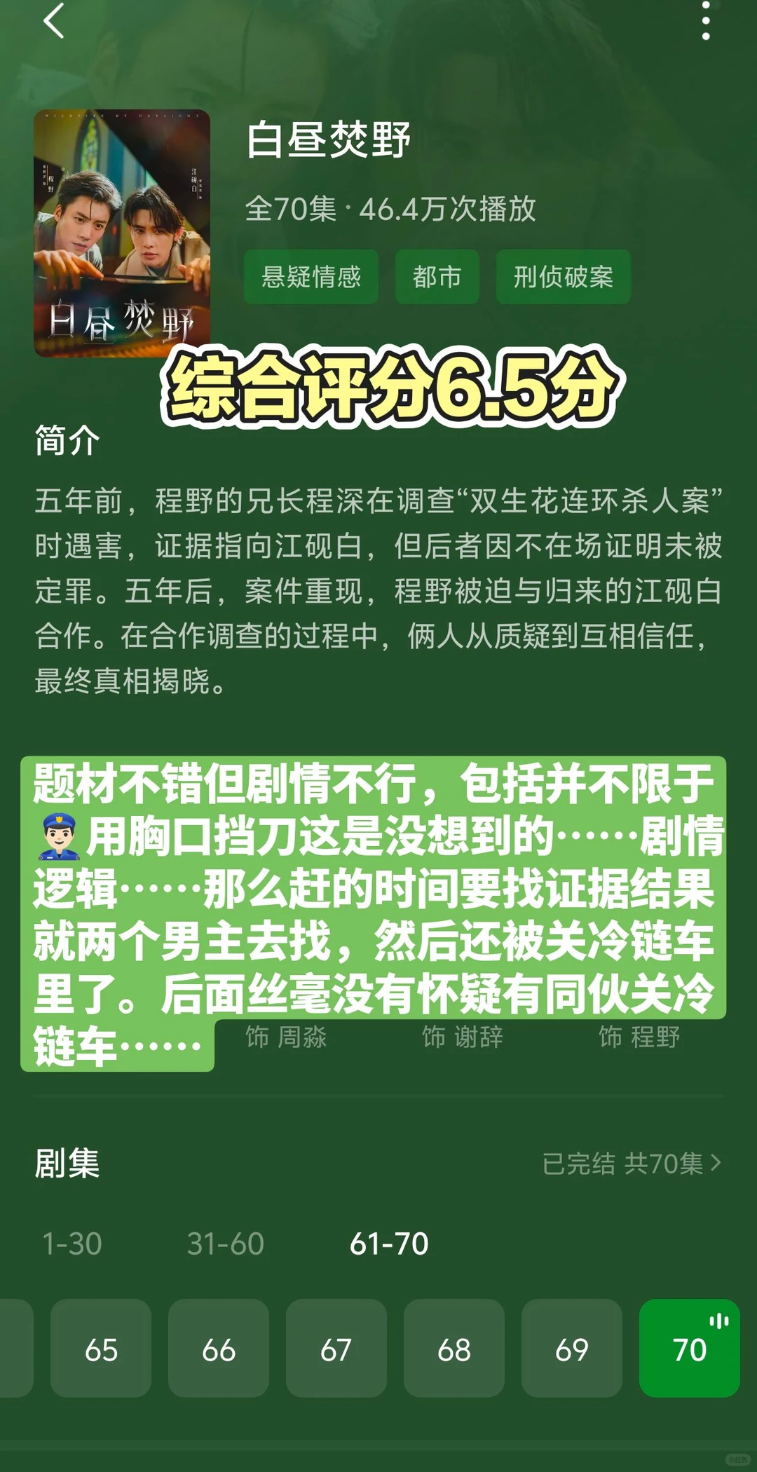 12.14近期看的10部短剧测评碎碎念记录