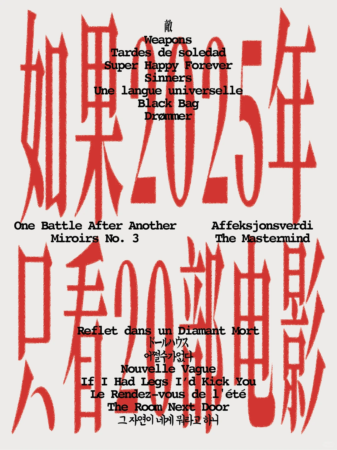 如果2025年只能看20部电影……