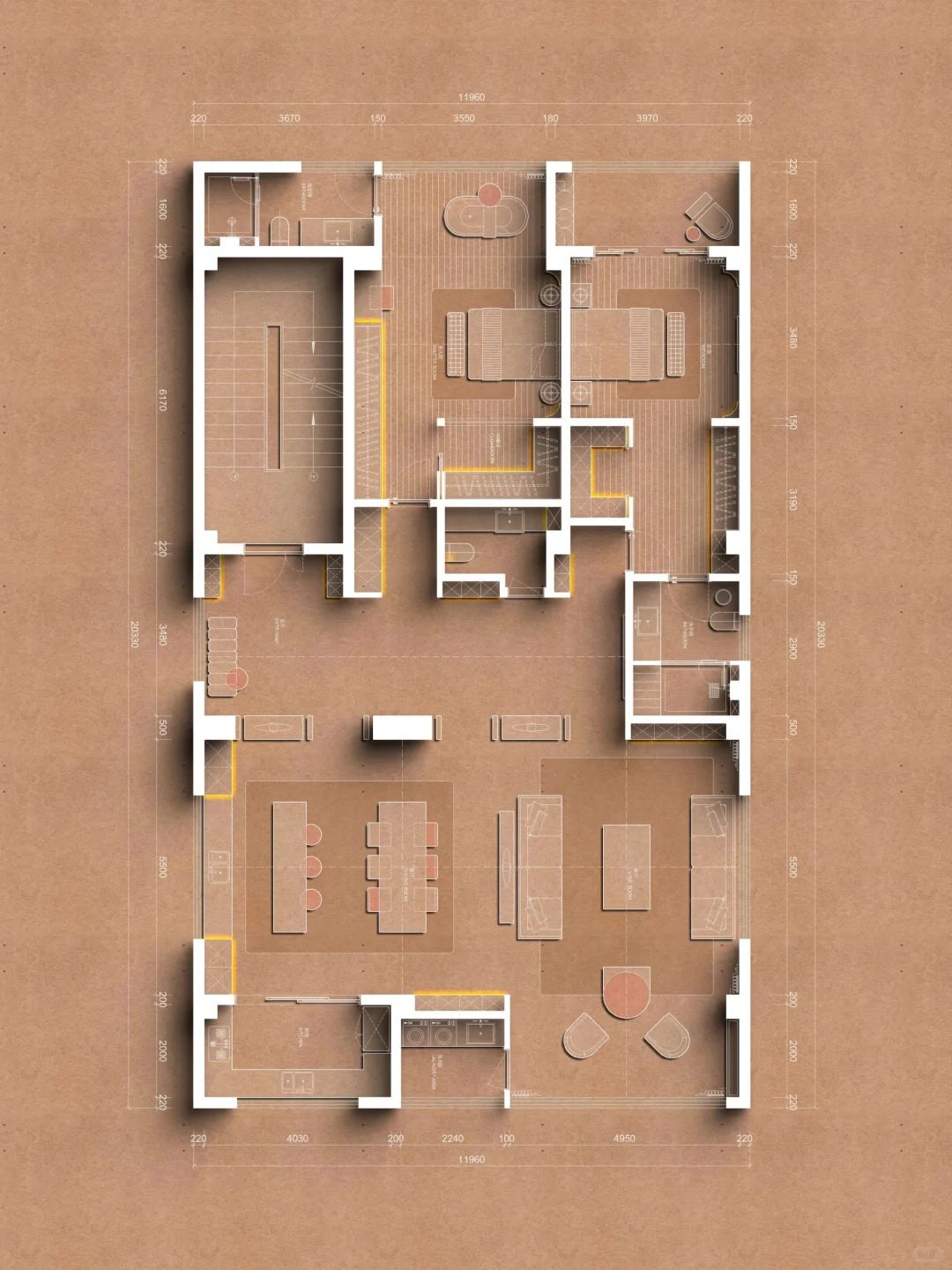 填色后一键生成，彩平图模板风格【84】