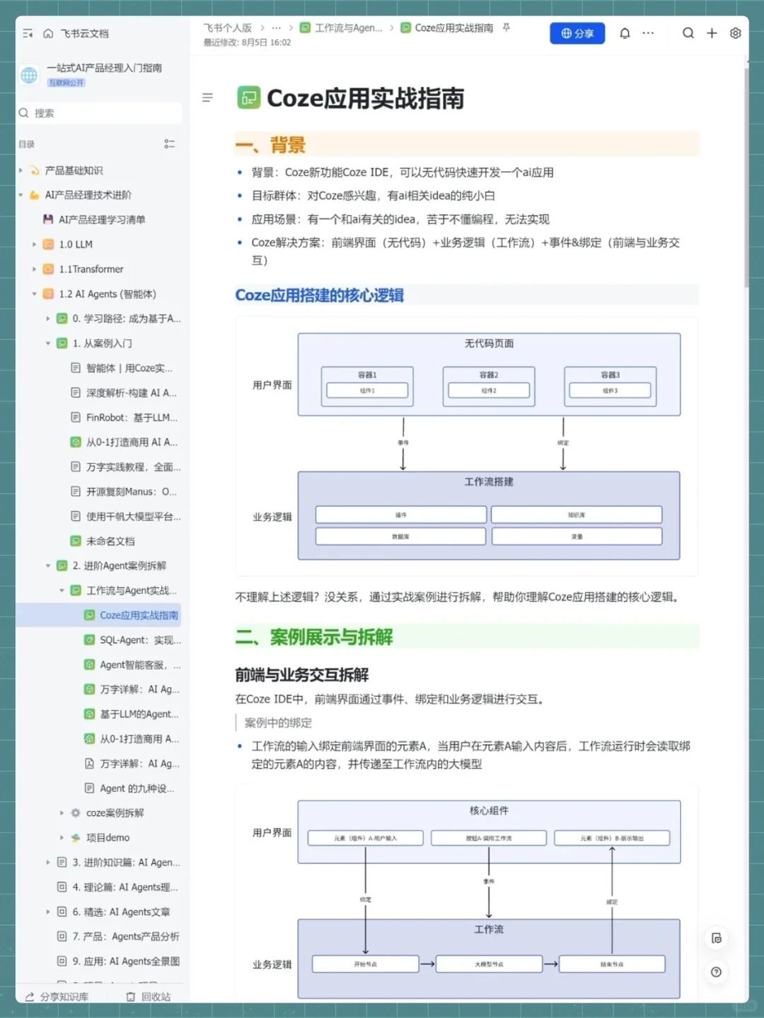 Coze扣子进度为0的人，就这65页纸练完就牛