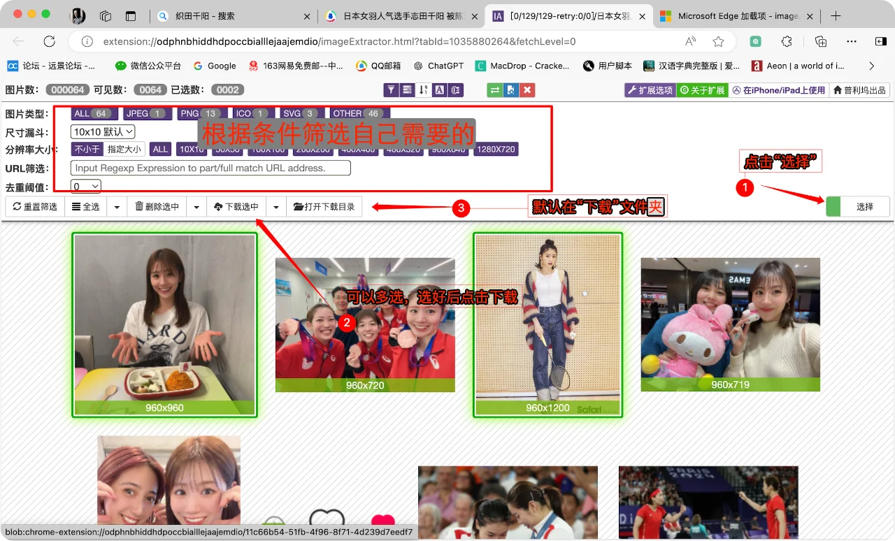 macbook一键批量下载网页图片工具