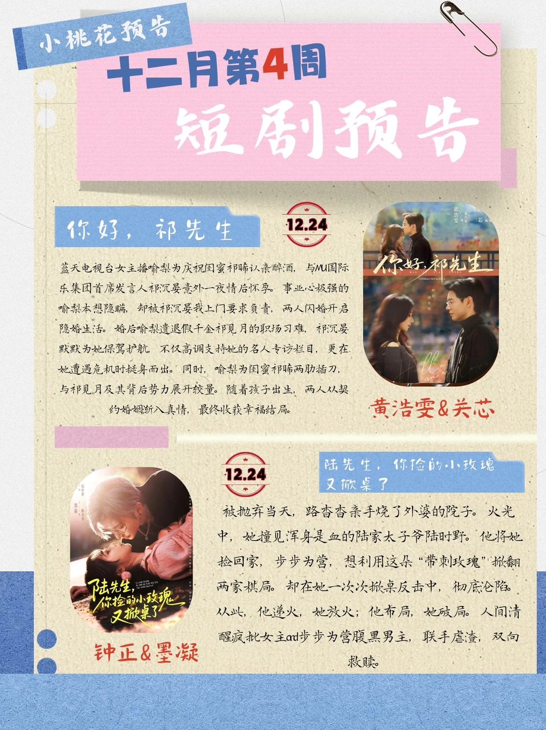 12月第4周精选短剧预告