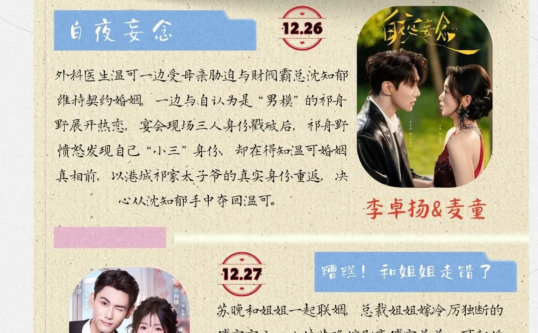 12月第4周精选短剧预告