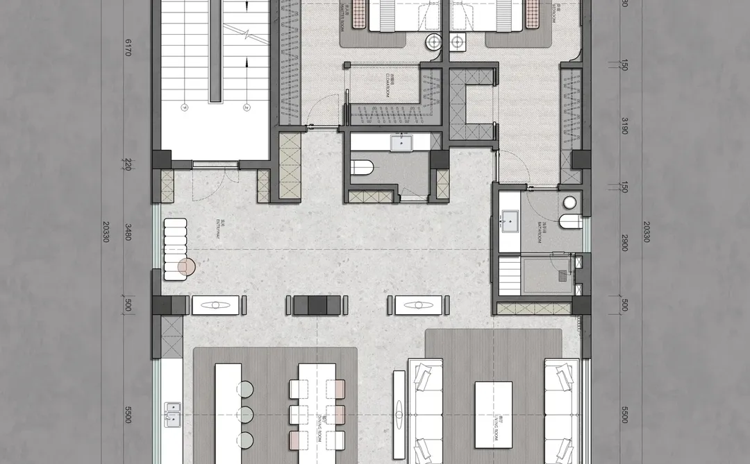 填色后一键生成,彩平图模板风格【89】