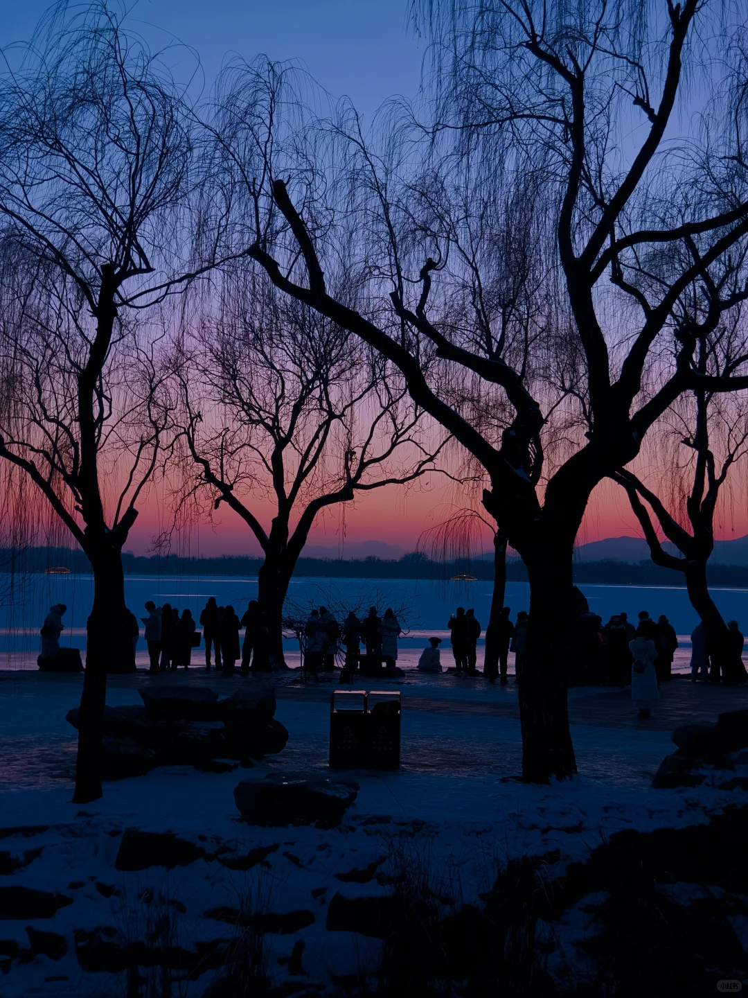 冬日颐和园蓝调时刻,是昼与夜最诗意的过渡