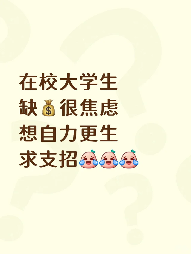在校大学生 缺💰很焦虑