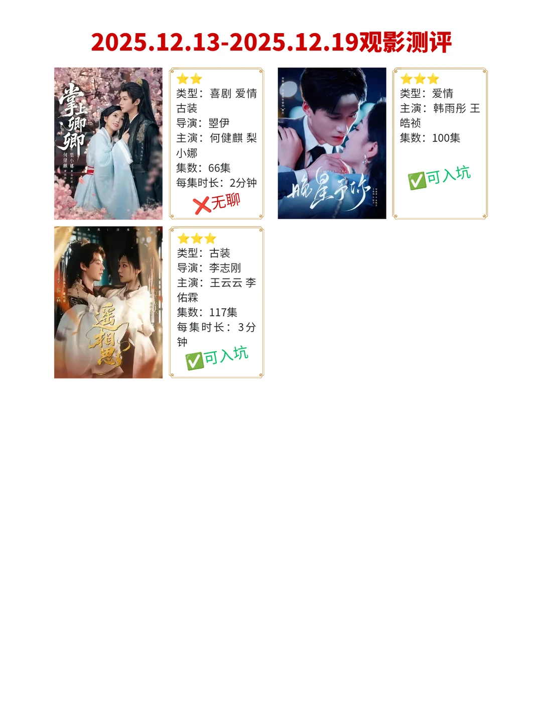 竖屏短剧党速码！本周实测种草🍚避雷清单