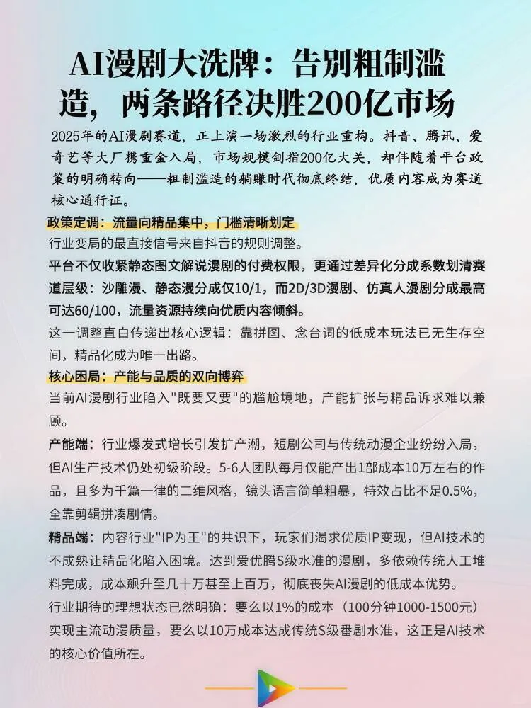 Ai漫剧精品化了，两条路决胜200亿市场