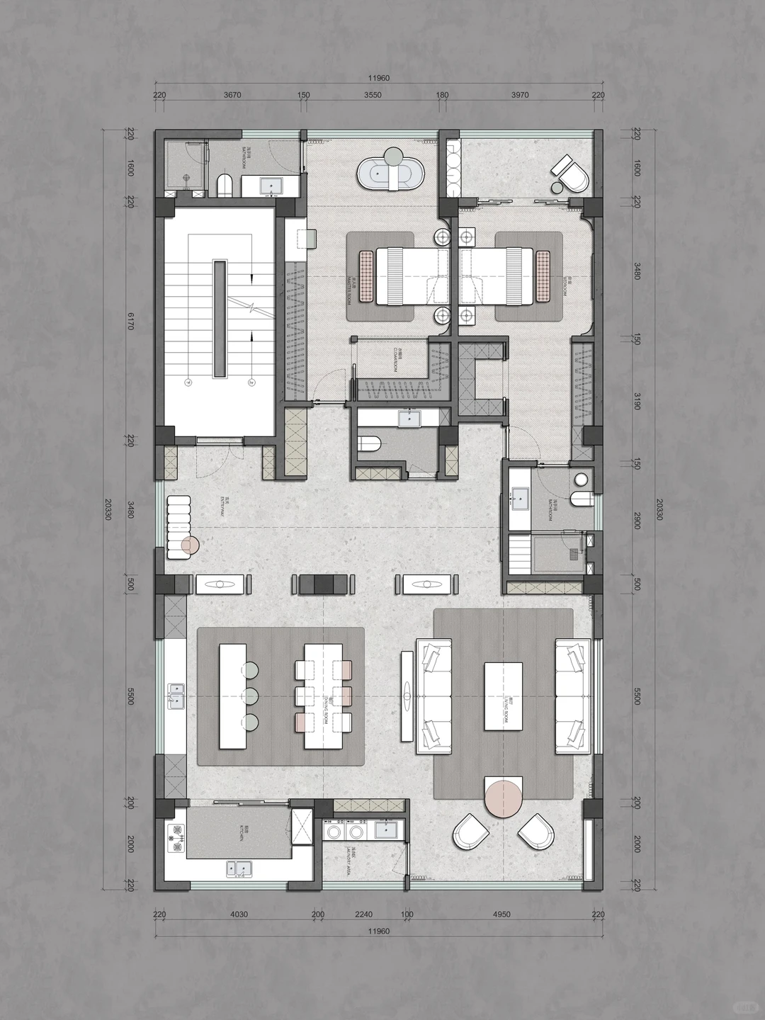 填色后一键生成,彩平图模板风格【89】
