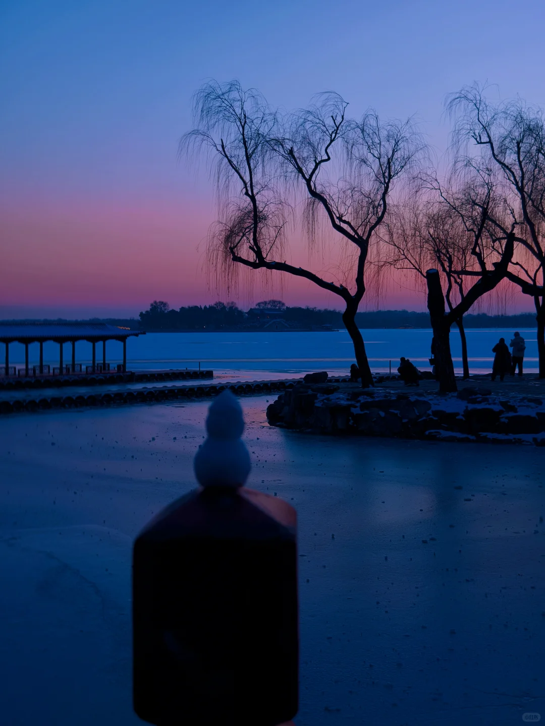 冬日颐和园蓝调时刻,是昼与夜最诗意的过渡
