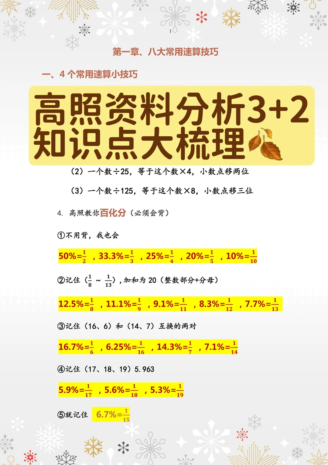 高照资料分析3+2知识点梳理1.0｜附免费PDF版