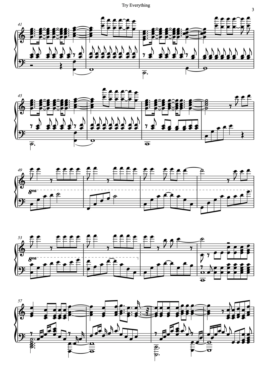 疯狂动物城主题曲《Try Everything》钢琴版