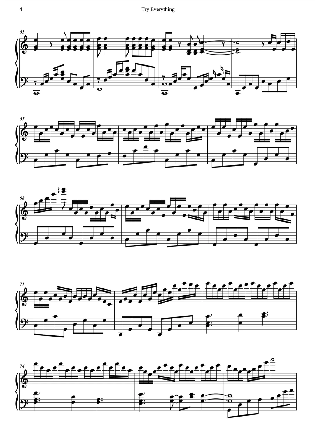 疯狂动物城主题曲《Try Everything》钢琴版