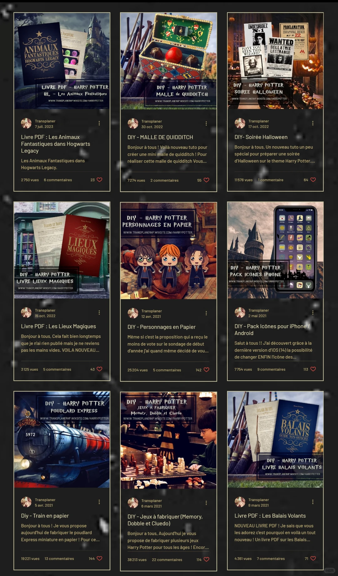 有位法国博主做了个哈利·波特手工网站！