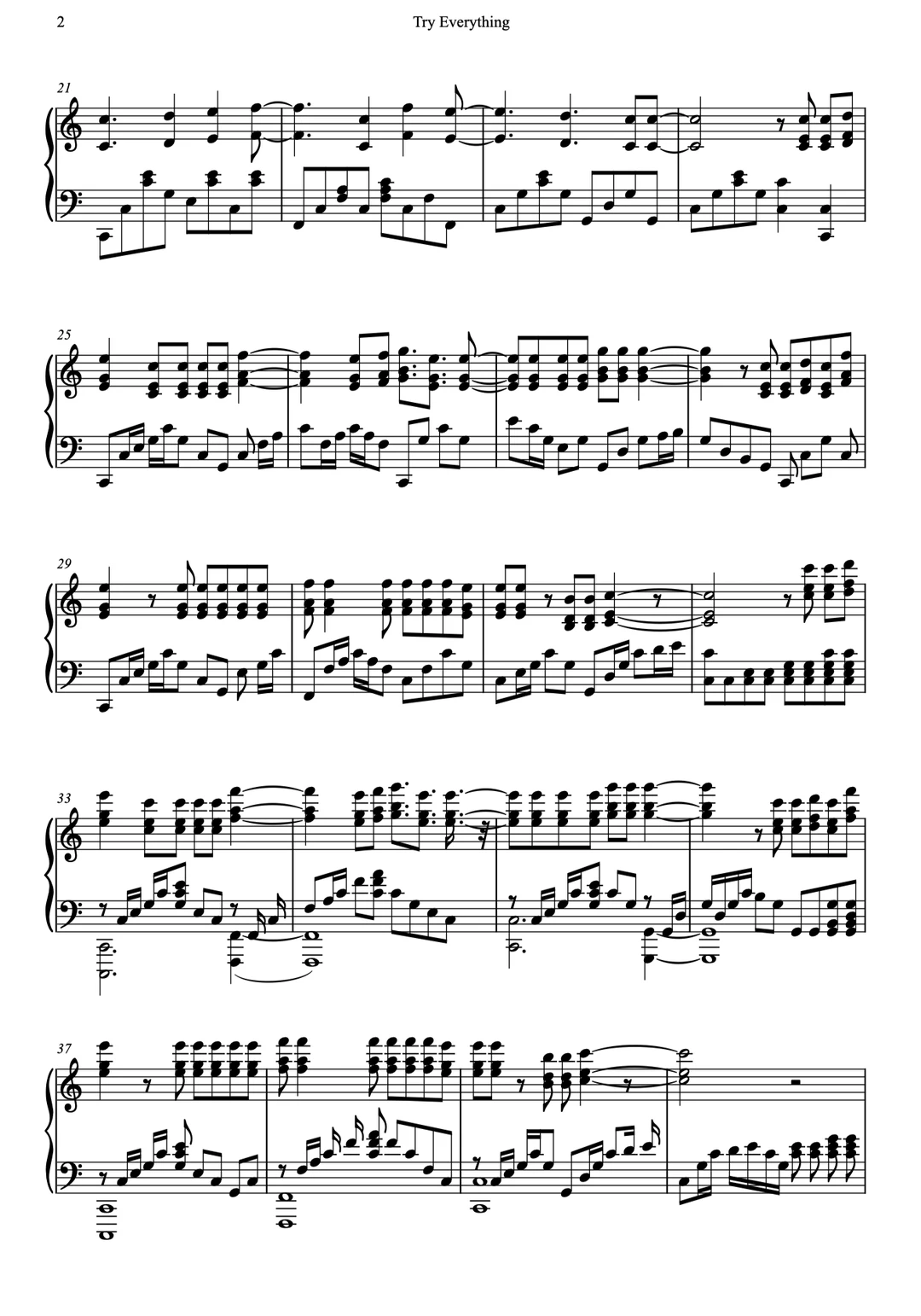 疯狂动物城主题曲《Try Everything》钢琴版