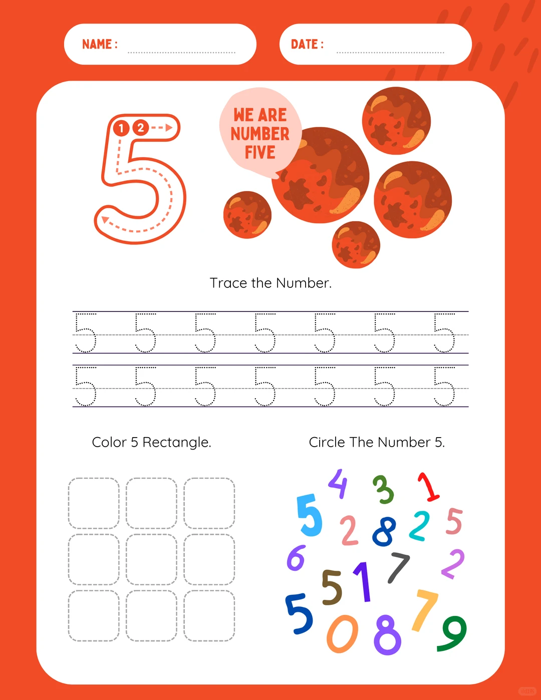 ⏬免费资源下载｜🌕🌍太空主题数字练习册