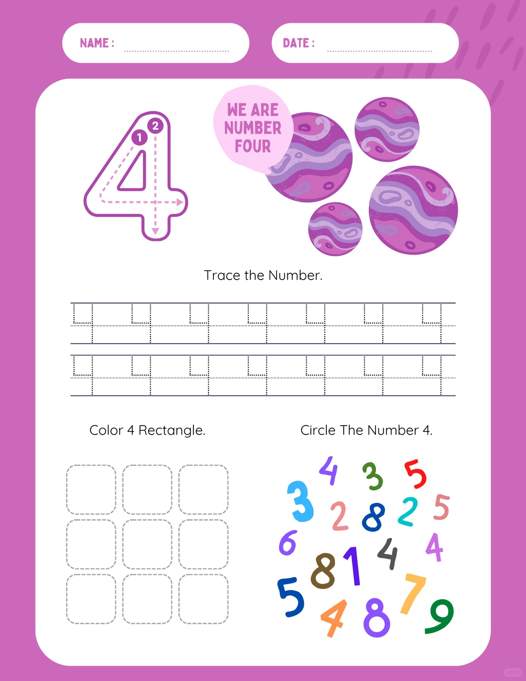 ⏬免费资源下载｜🌕🌍太空主题数字练习册