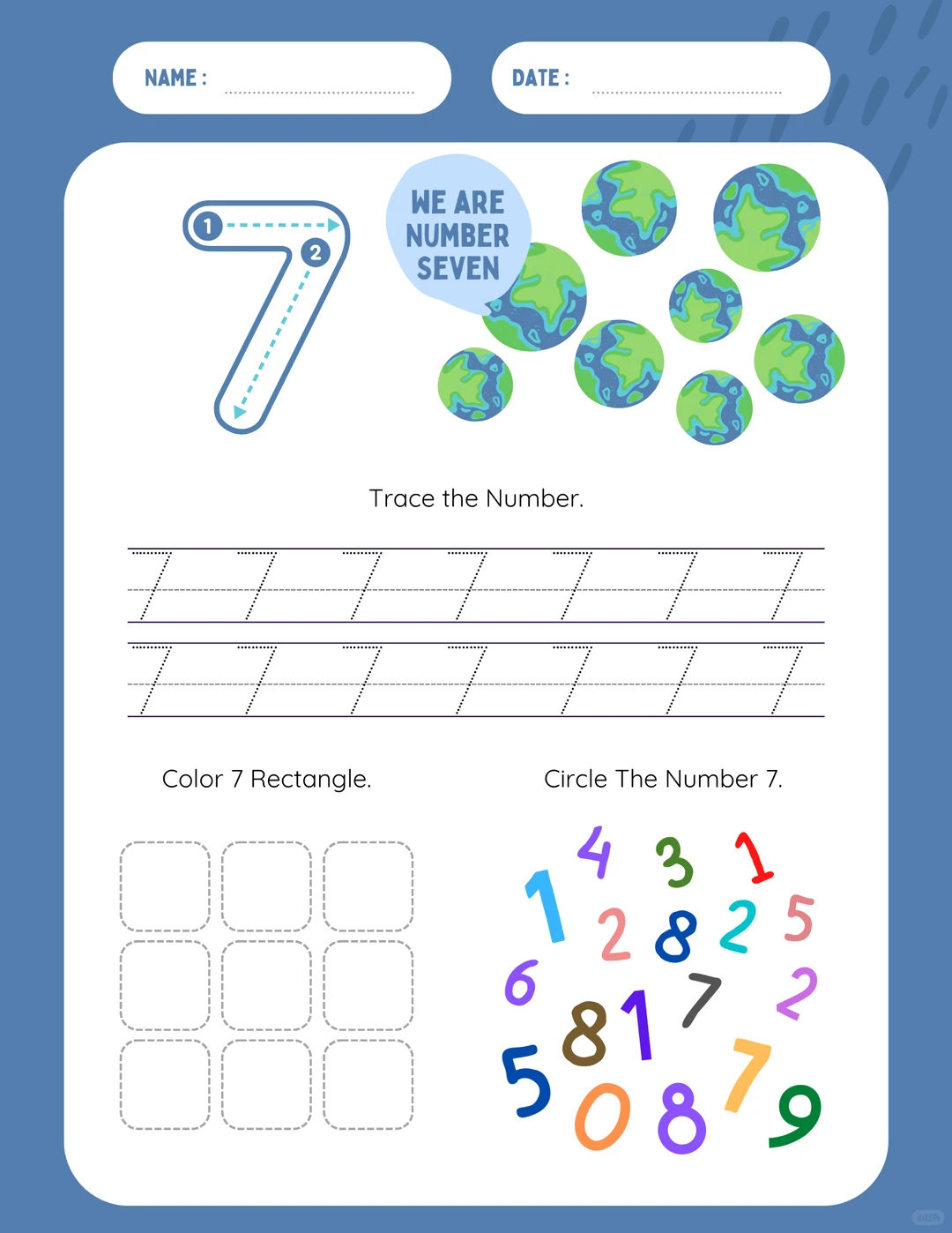 ⏬免费资源下载｜🌕🌍太空主题数字练习册