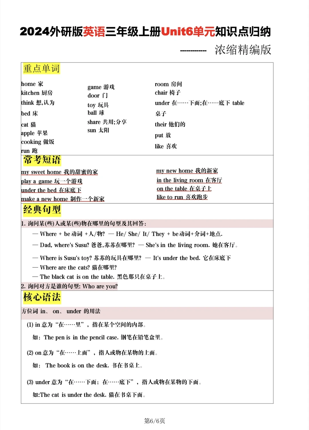 三上英语知识点总结（免费下载文档💚💚💚