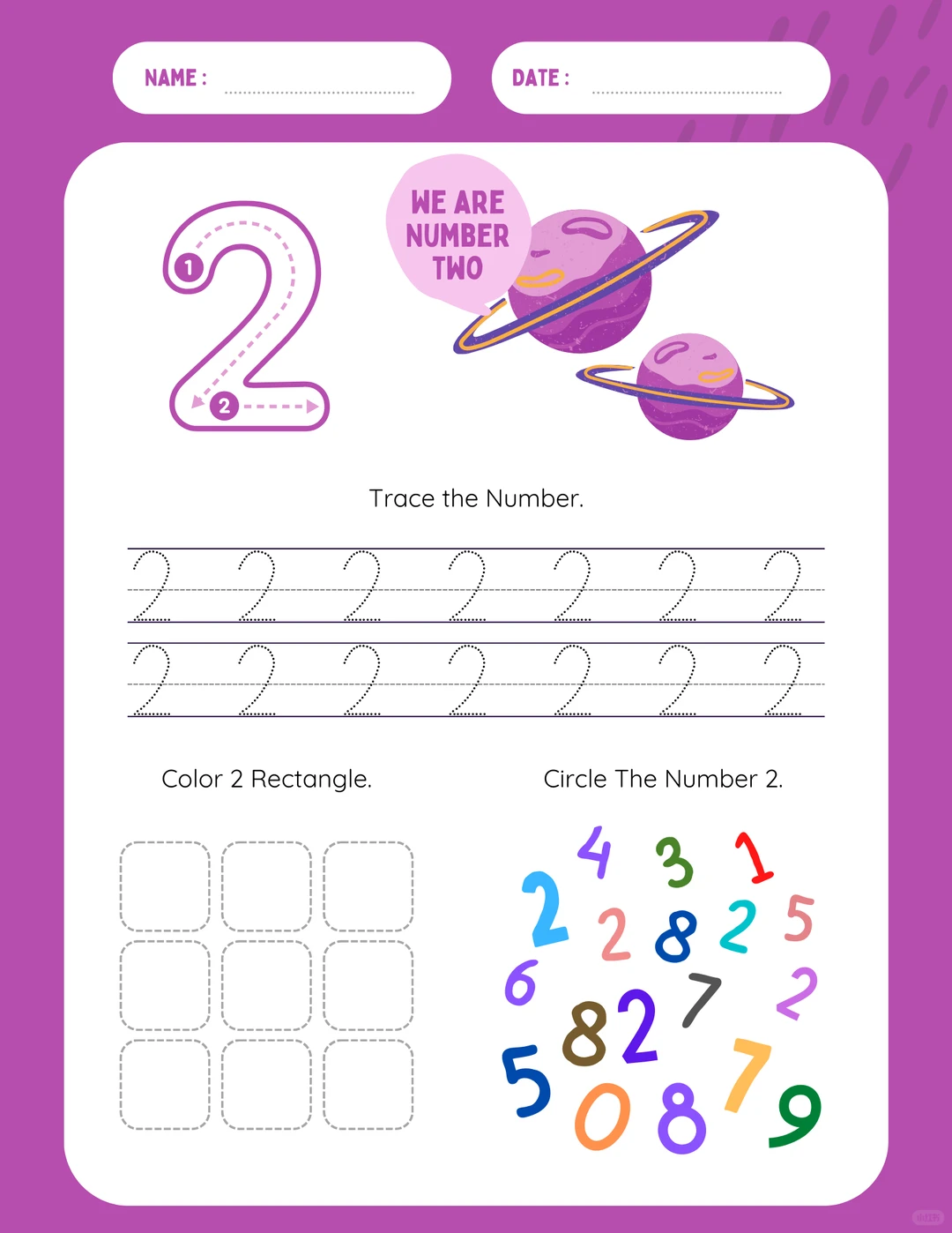 ⏬免费资源下载｜🌕🌍太空主题数字练习册