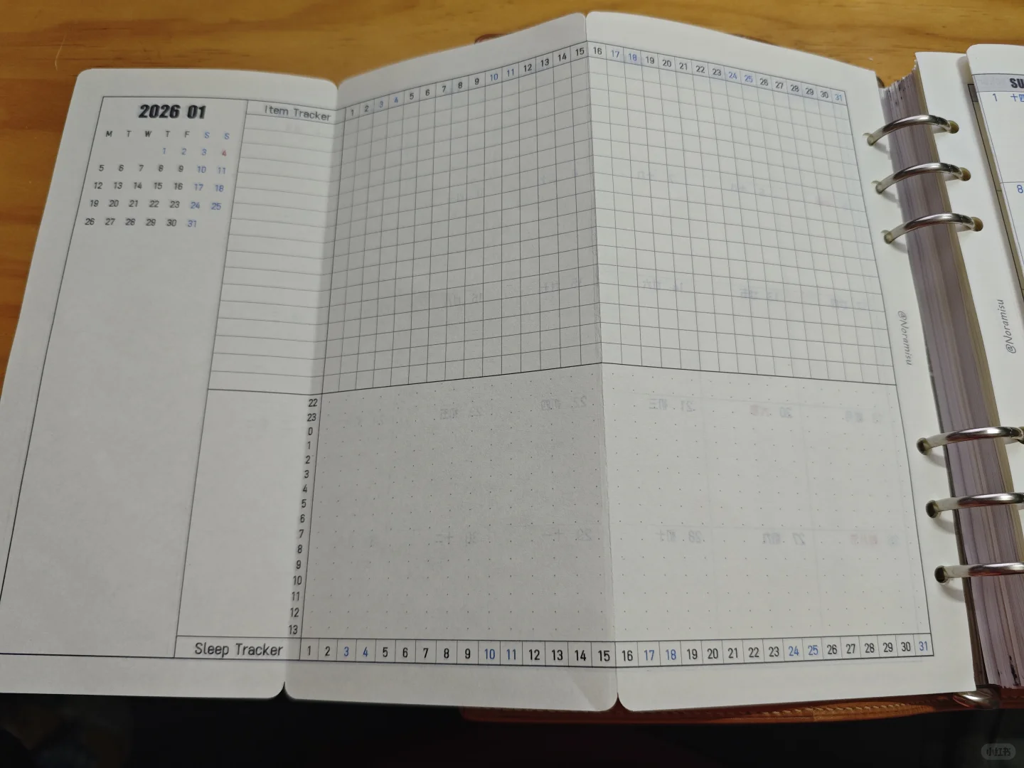 【自制内页分享】A5slim三折页2026月历打卡