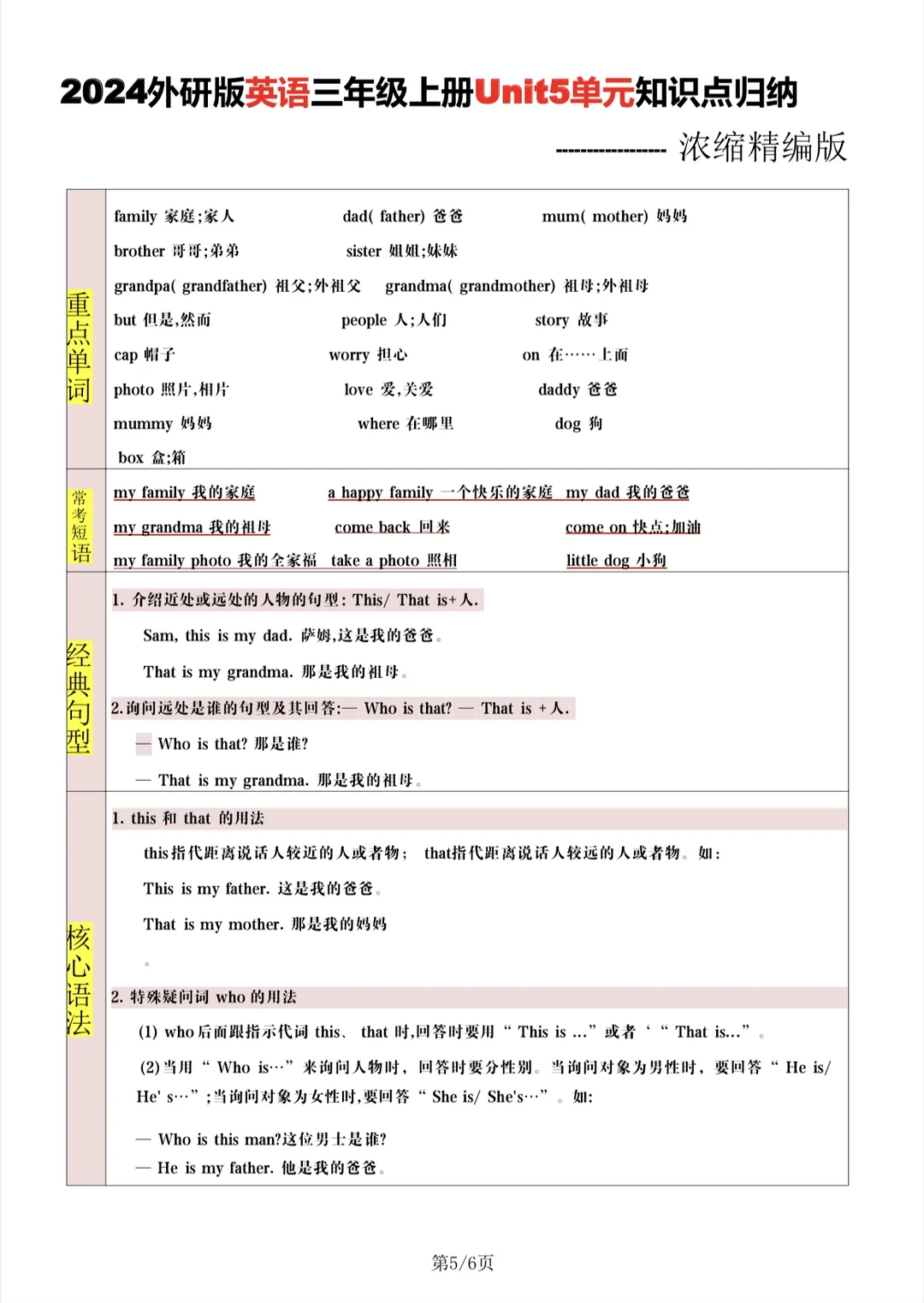 三上英语知识点总结（免费下载文档💚💚💚