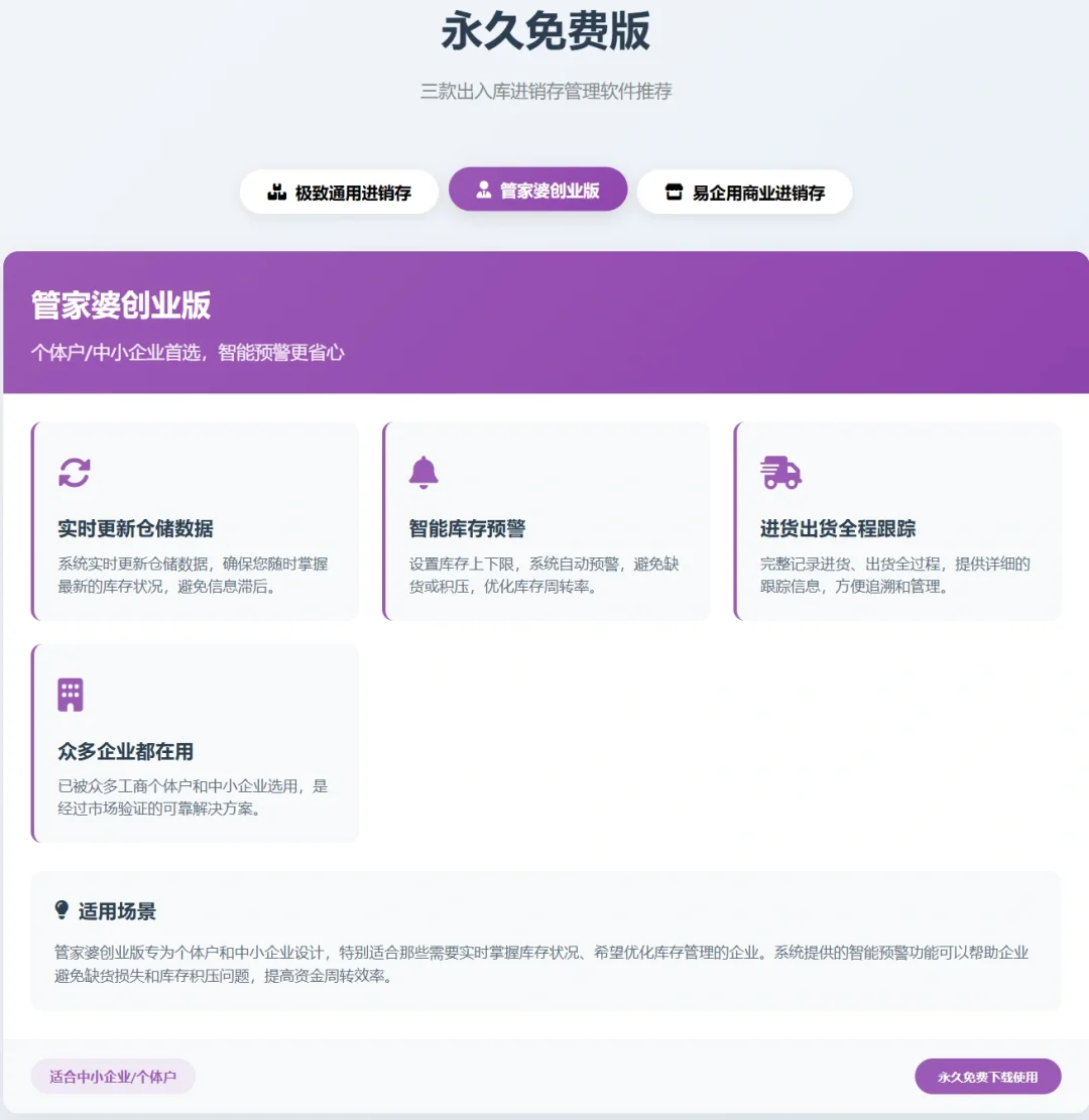 私藏分享三款永久免费进销存出入库管理软件